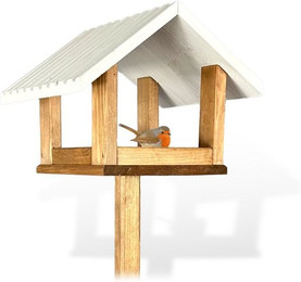 Produktbild von gartenetage Vogelhaus Massives Vogelhaus Holz mit Erdspieß