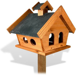 Produktbild von gartenetage Vogelhaus mit Schieferdach und 2in1 Ständer