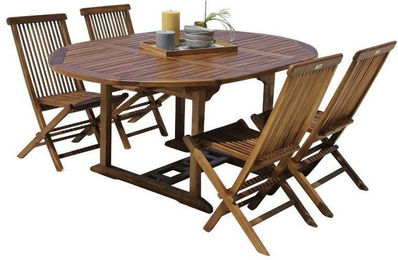 Produktbild von Gartenmöbel geölt strutcture oval Wilsa Garden Teck T4/8+C4