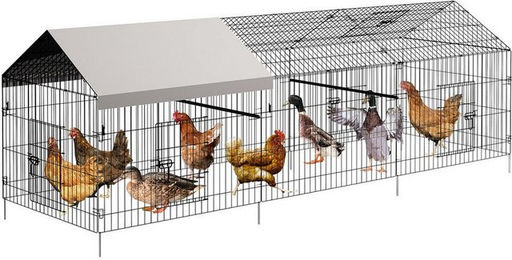 GarveeMore Hühnerstall Freilaufgehege Metall inklusive Schutzdach Außengehege – Bild 1 von 5