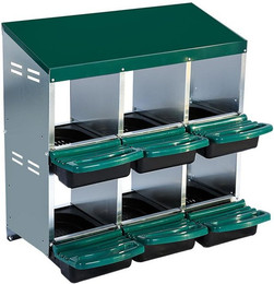 Produktbild von GarveeMore Hühnerstall Hühnerlegekasten mit 6 Nästen Metallrahmen Eieraufbewahrung