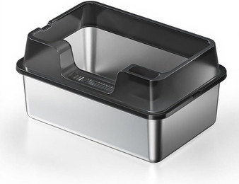 Produktbild von GarveeMore Katzentoilette Edelstahl Katze Müll Box mit Deckel Extra große Müll Box