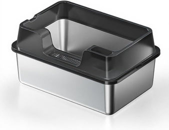 Produktbild von GarveeMore Katzentoilette Edelstahl Katze Müll Box mit Deckel Extra große Müll Box