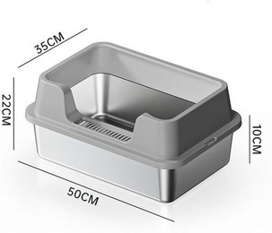 Produktbild von GarveeMore Katzentoilette Geschlossene Edelstahl Katze Müll Box mit Deckel Extra große Müll Box