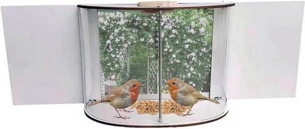 Produktbild von GarveeMore Vogelhaus Fenster Futterhäuschen mit Ablenkplatte und Saugnäpfen - 1,36 kg