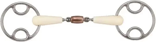 Produktbild von Gebiss 2 Ringe für Pferd Schnalle Ring doppelte Dichtung + Kupferrolle Soyo Happy mouth