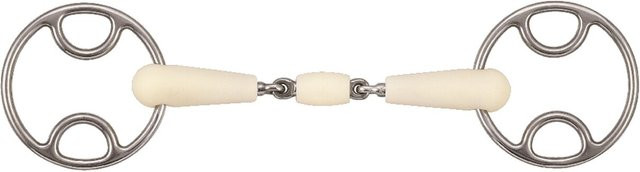 Produktbild von Gebiss 2 Ringe für Pferde Ring Schnalle Doppelgelenk + Rolle Soyo Happy mouth