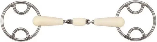 Produktbild von Gebiss 2 Ringe für Pferde Ring Schnalle Doppelgelenk + Rolle Soyo Happy mouth