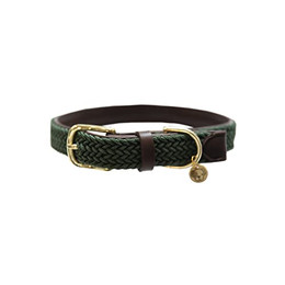 Produktbild von Geflochtenes Nylon-Hundehalsband Olivgrün Größe S 42cm - 42 cm