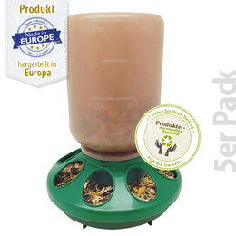 Produktbild von Geflügel Futterautomat - 1 kg - Drehverschluss Recycling - Hühner Futterautomat - 5er Pack