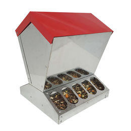 Geflügel Futterautomat verzinkt mit Klappdeckel - 10 Fressstellen - 15 kg - Hühner Futterautomat – Bild 1 von 8