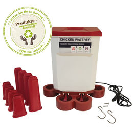 Produktbild von Geflügeltränke mit 4 Tränkebecken & Heizung - Recycling -7 Liter- Hühner Tränke