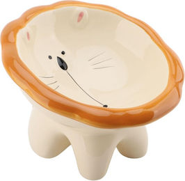 Produktbild von Geneigte Erhöhte Futterschale Keramik Entzückendes Tiermuster Anti-Kippen Breite Erhöhte Katzennapf Haustier