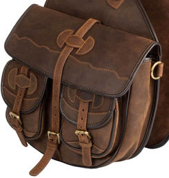 Produktbild von Gepolsterte Western-Satteltasche aus verziertem Leder Pool's