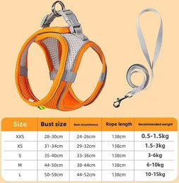 Produktbild von Geschirre für Hunde Seil Welpenhalsband Kleidung Weste Brust Reflektierend und Atmungsaktiv Verstellbar Outdoor Walking Haustierbedarf L 10-15kg