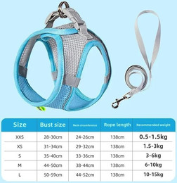 Produktbild von Geschirre für Hunde Seil Welpenhalsband Kleidung Weste Brust Reflektierend und Atmungsaktiv Verstellbar Outdoor Walking Haustierbedarf L 10-15kg