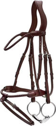Produktbild von Gestütstrense mit kombiniertem Nasenriemen geflochten Dy'on New English