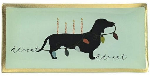 Giftcompany Geschirr Glasteller Advent Hund mit – Bild 1 von 5