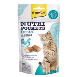Produktbild von GimCat Nutri Pockets Dental Katzensnack mit Geflügel - 12 x 60 g