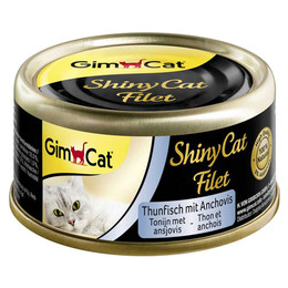 Produktbild von GimCat ShinyCat Filet Thunfisch mit Anchovis - 24 x 70 g