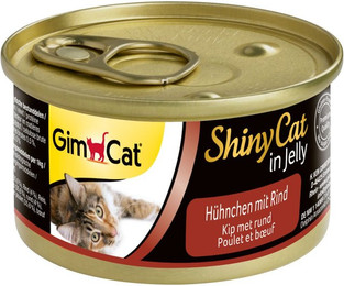 Produktbild von GimCat ShinyCat Hühnchen & Rind in Gelee - 24 x 70 g