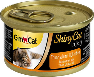 Produktbild von GimCat ShinyCat Jelly Thunfisch mit Hühnchen - 48 x 70 g