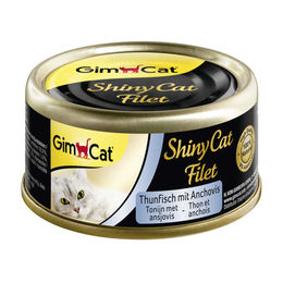 Produktbild von GimCat ShinyCat Thunfisch mit Anchovis in Brühe | 24 x 70 g