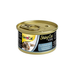 Produktbild von GimCat ShinyCat Thunfisch mit Garnelen in Jelly - 24 x 70 g