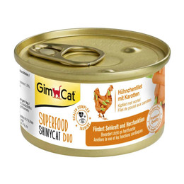 Produktbild von GimCat Superfood ShinyCat Duo Hühnchenfilet mit Karotten - 24 x 70 g