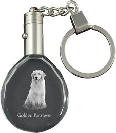 Produktbild von Golden Retriever - Anhänger mit Hundefoto, Kristall-Schlüsselring in Geschenkbox, ein einzigartiges Geschenk von Art-Dog transparent