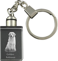 Produktbild von Golden Retriever - Kristall-Schlüsselring mit Hundefoto, beleuchteter Schlüsselanhänger, einzigartiges Geschenk der Marke Art-Dog transparent