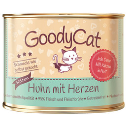 Produktbild von GoodyCat Kitten Huhn mit Herzen - 12 x 180 g