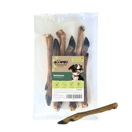 GOOPSI Rehbeine mit Fell 6 Stück - 100% Wild aus Deutschland, 6St., Harter Kauartikel, Kausnack Hunde, Hundesnack Hypoallergen, 100% Reh – Bild 1 von 6