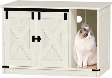 Produktbild von Gotagee Katzenkäfig Katzenschrank mit versteckter Katzentoilette Weiß