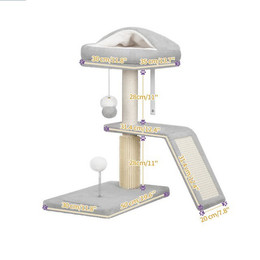 Produktbild von Gotagee Katzenliege Kratzbaum 68 cm mit Sisaltreppe und Plüsch