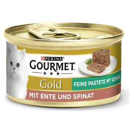GOURMET Gold Feine Pastete mit Gemüse, Ente und Spinat - 12 x 85 g – Bild 1 von 2