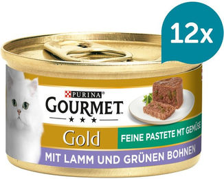 Produktbild von GOURMET Gold Feine Pastete mit Gemüse, Lamm und grünen Bohnen - 12 x 85 g