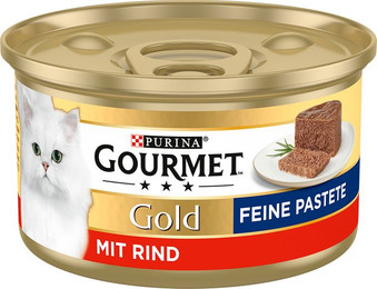 Produktbild von Gourmet Gold Feine Pastete mit Rind Katzenfutter nass - 12 x 85 g