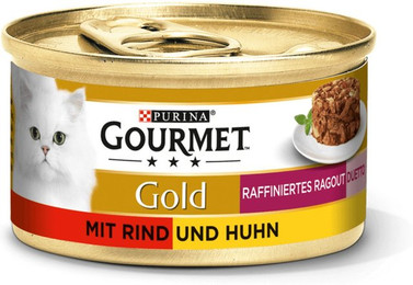 Produktbild von GOURMET Gold Raffiniertes Ragout Duetto mit Rind und Huhn - 48 x 85 g