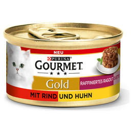 Produktbild von Gourmet Gold Raffiniertes Ragout mit Rind und Huhn - 12 x 85 g