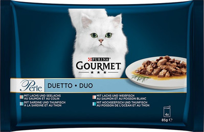 Produktbild von GOURMET Perle Duetto di Mare Fisch Nassfutter für Katzen - 4 x 85 g