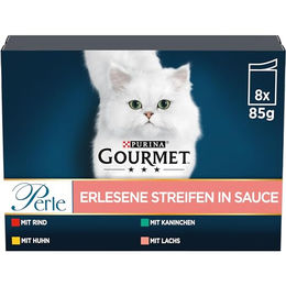 Produktbild von Gourmet Perle Erlesene Streifen Katzenfutter nass Sorten-Mix - 80 x 25,5 g