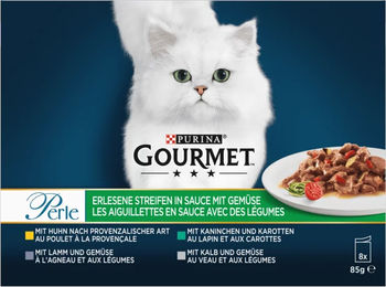 Gourmet Perle Erlesene Streifen mit Gemüse - Exotics 8x85g - 680 g – Bild 1 von 4