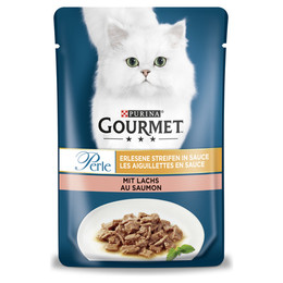 Produktbild von Gourmet Perle Erlesene Streifen mit Lachs - 26 x 85 g