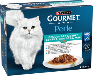 Produktbild von Gourmet Perle Gemischte Auswahl 12 x 85 g - Genuss des Meeres (4 Sorten)