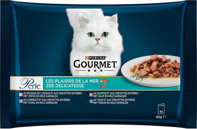 Produktbild von Gourmet Perle Katzenfutter Mixpaket Delikatessen aus dem Meer - 4 x 85 g
