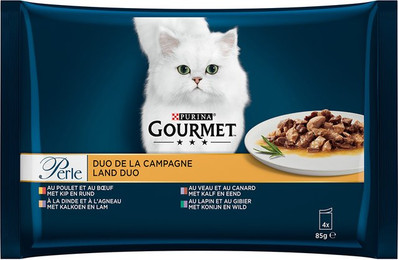 Produktbild von Gourmet Perle Probierpaket Duo vom Land Katzenfutter nass - 4 x 85 g