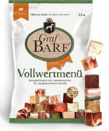 Graf Barf Vollwertmenü Lamm Spezialfutter / Frostfutter für Hunde 1 x 2,5 Kilogramm – Bild 1 von 2