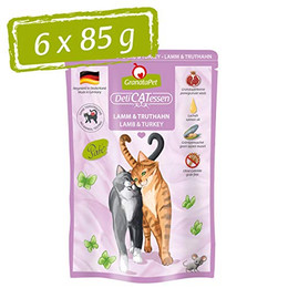 Produktbild von GranataPet DeliCatessen Lamm & Truthahn Nassfutter für Katzen - 6 x 85 g
