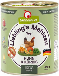 Produktbild von GranataPet Liebling’s Mahlzeit Huhn und Kürbis 6x800g